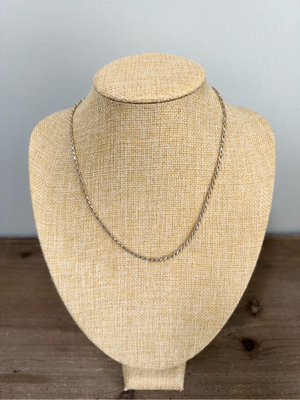 925 Italy Sterling Silver Vermeil Rope Chain Necklace 18” 2mm 7.76g